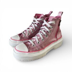 Converse Girls CTAS Lugged Lift Hi A05230C Pink Casual Shoes Sneakers Size 4.5